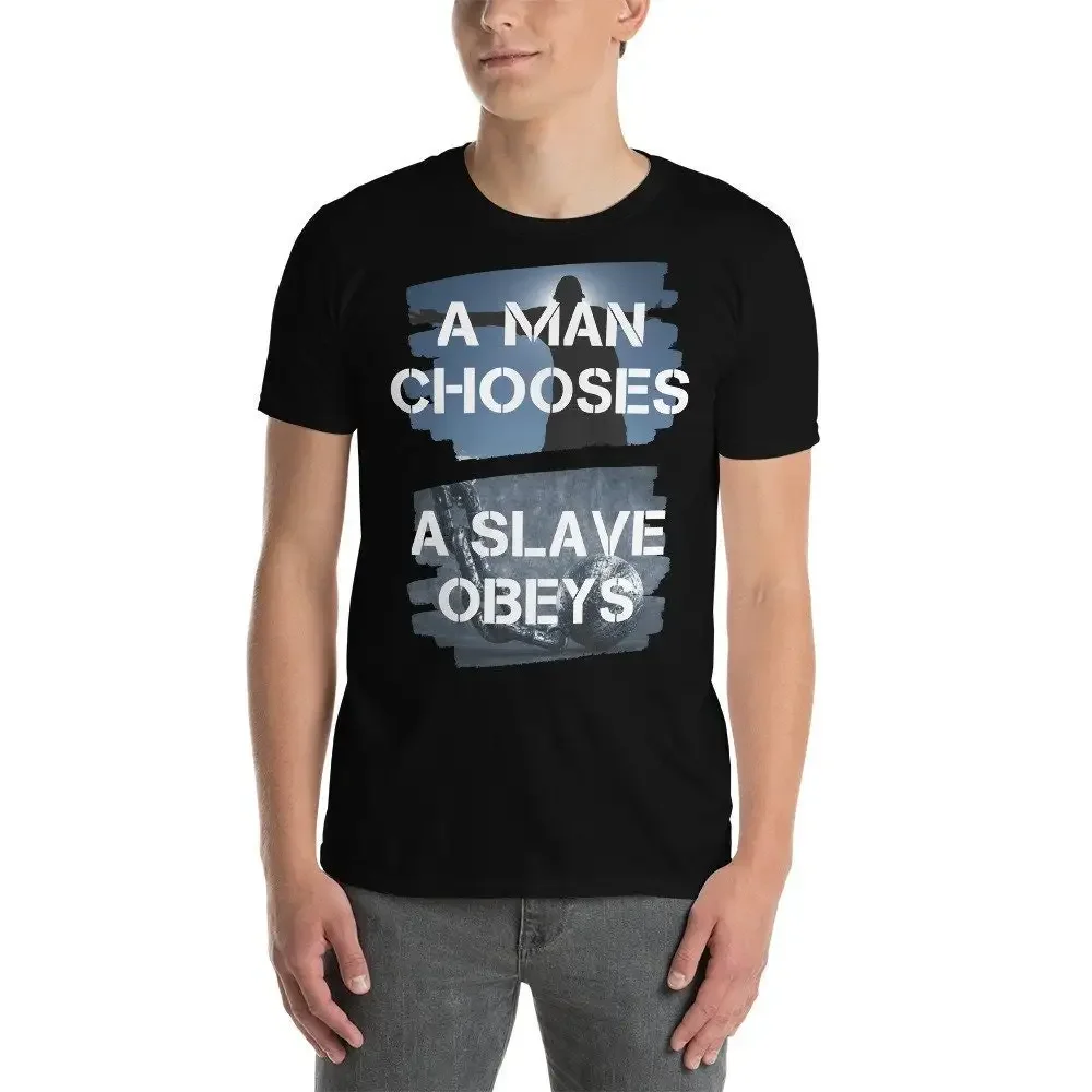 A Man Chooses, A Slave Obeys Anti-establishment Shirt, Unisex, Gaming Quote, Bioshock, Dystopia, Political Activist,