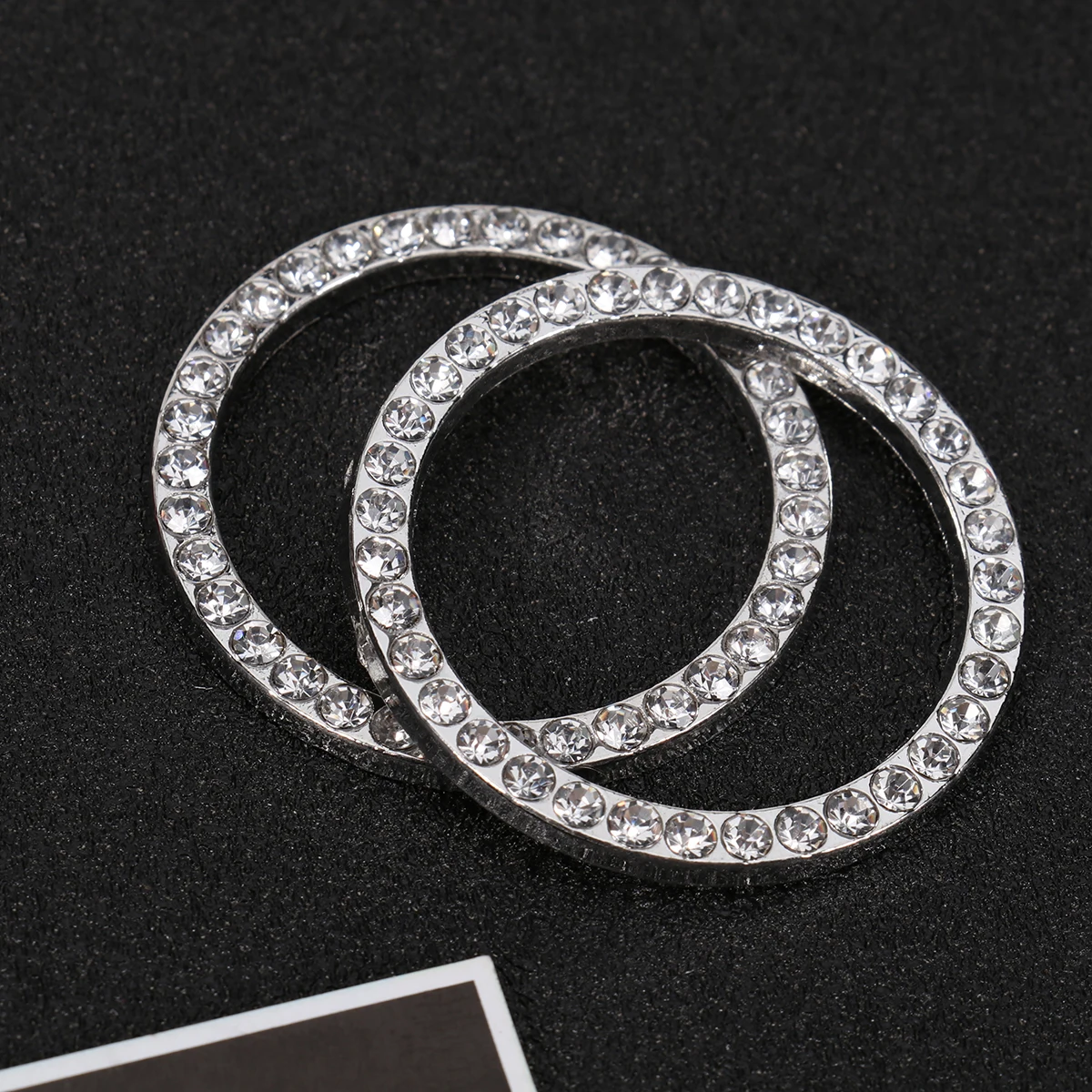 

6 pcs Car Engine Start Stop Button Rings Sparkling Crystal Rhinestone Luxury Decoration Bling Stickers White Adhesive Easy