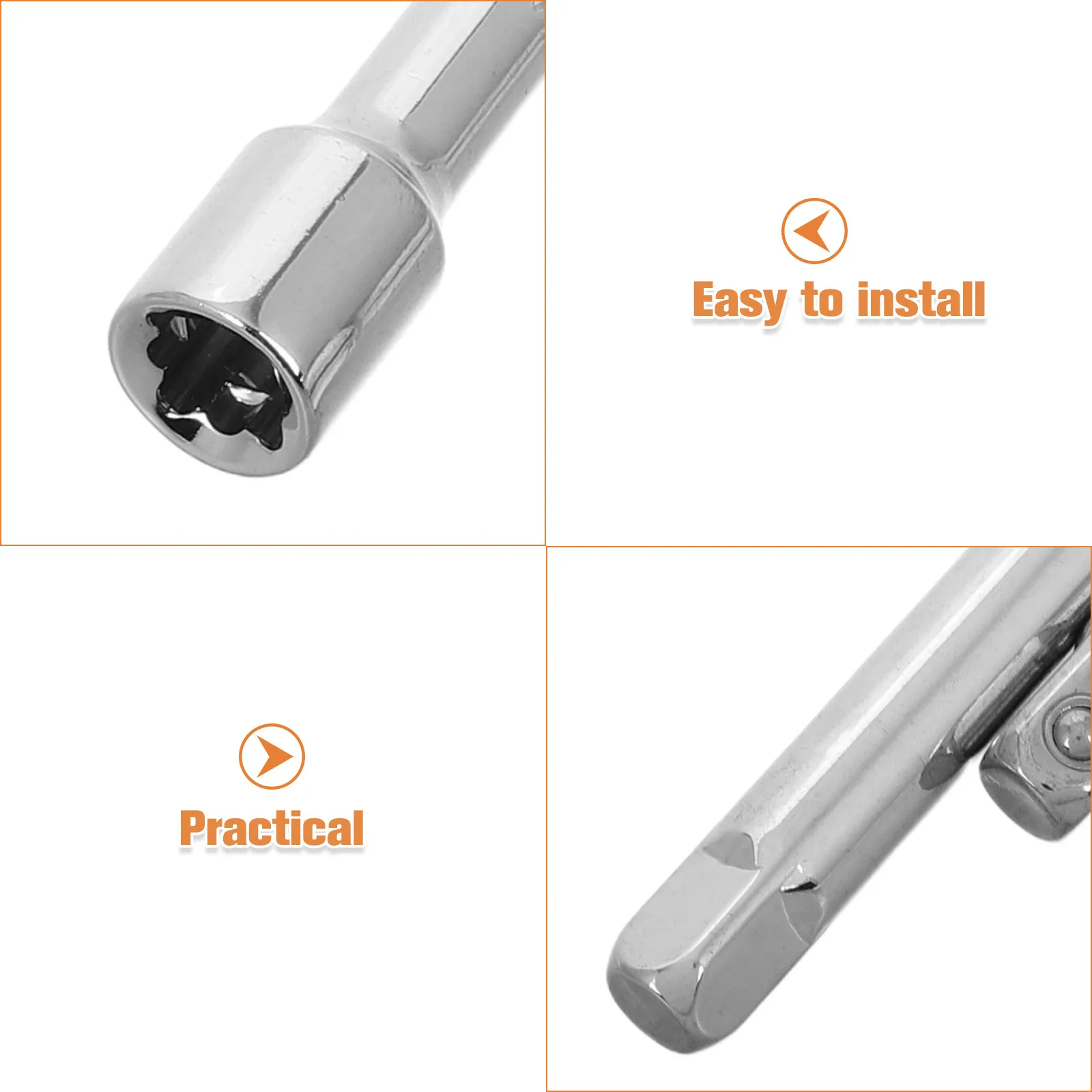 3Pcs Professional Drive Socket Extension Bar Set Sturdy Chrome Vanadium Steel Wobble Compatible Extended Reach for Confined