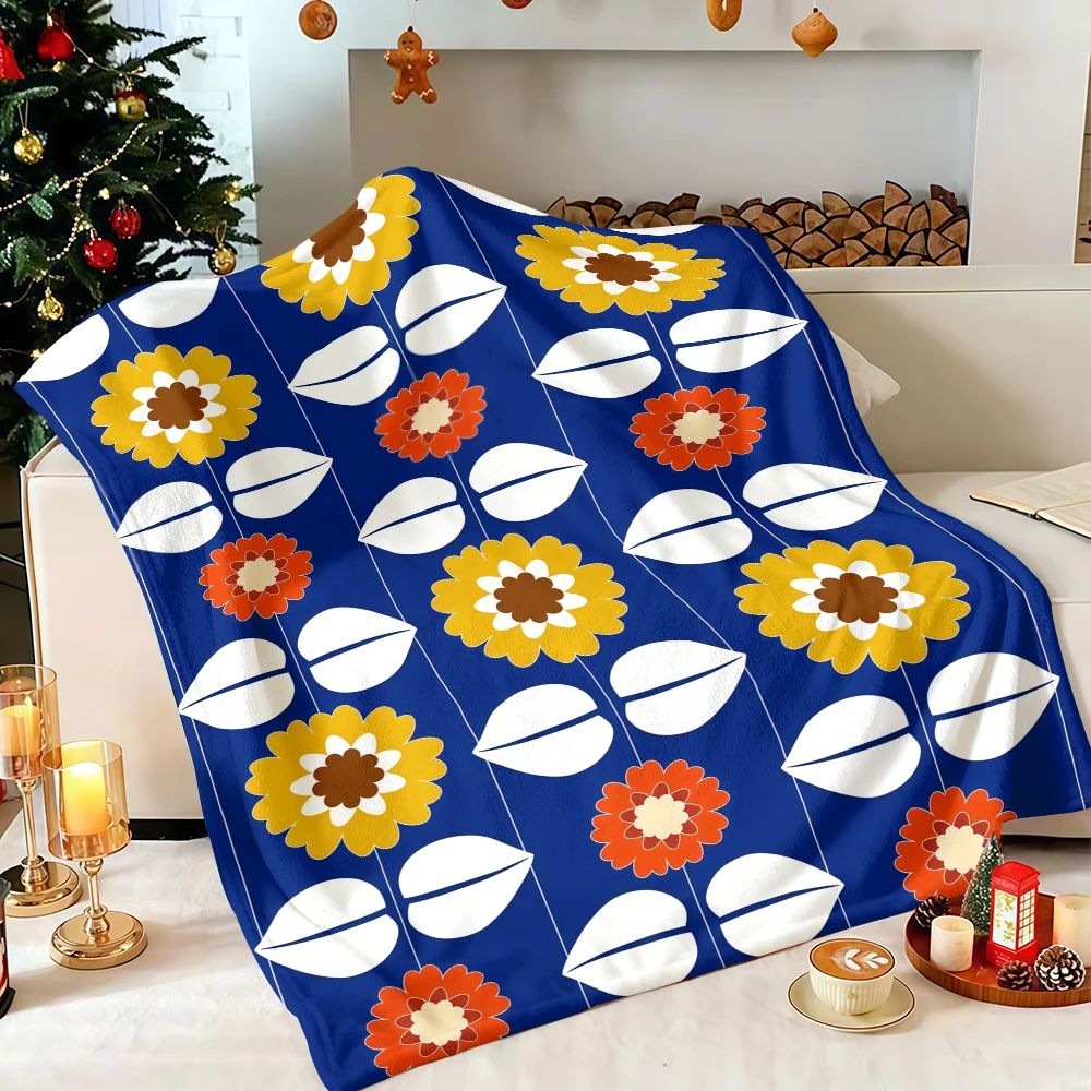 Teal Daisies Design Size Thick High-Quality Halloween Camping Blanket Perfect for Cold Winter Holiday Nights Snuggling