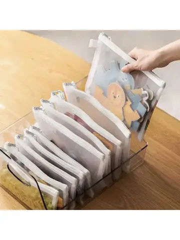 3/5/10pcs Mesh Zipper File Bag Waterproof Moisture-proof Zipper Folder Toy Storage Bag Storage Tools Cosmetic Organization Bag