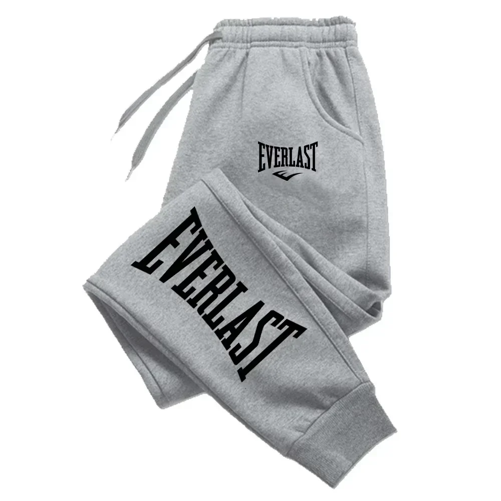 EVERLAST الرجال النساء الركض Sweatpants تشغيل 2025 بنطلون الصوف الشارع الشهير الرياضة المتضخم عداء ببطء عرق السراويل 2025 الملابس