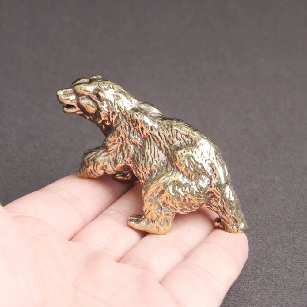 

Brass Polar Bear Tea Pet Office Decoration Desktop Sculpture Home Figure Smooth Bottom Gift Polar Bear Figure Tea Pet Decor