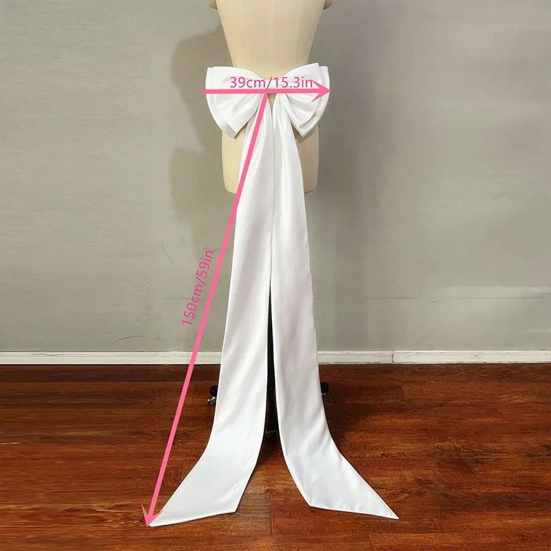 1PC Big Bowknot Elegant Wedding Dress Belt Lightweight Detachable Bowknot Waist Decor DIY Handmade Bowknot Dress Accessories image 3