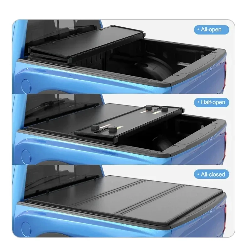 

High Quality Folding Hand Tri Fold Truck Bed Aluminum Tonneau Cover For F0 Auto Parts