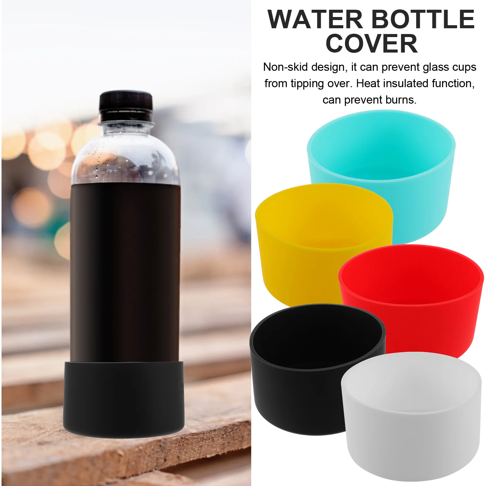 

5 Pcs Cup Cover Base Bottom Protector Water Bottle Protective Space Pot Sleeve Tumbler Silica Gel Silicone Boot for Anti-skid