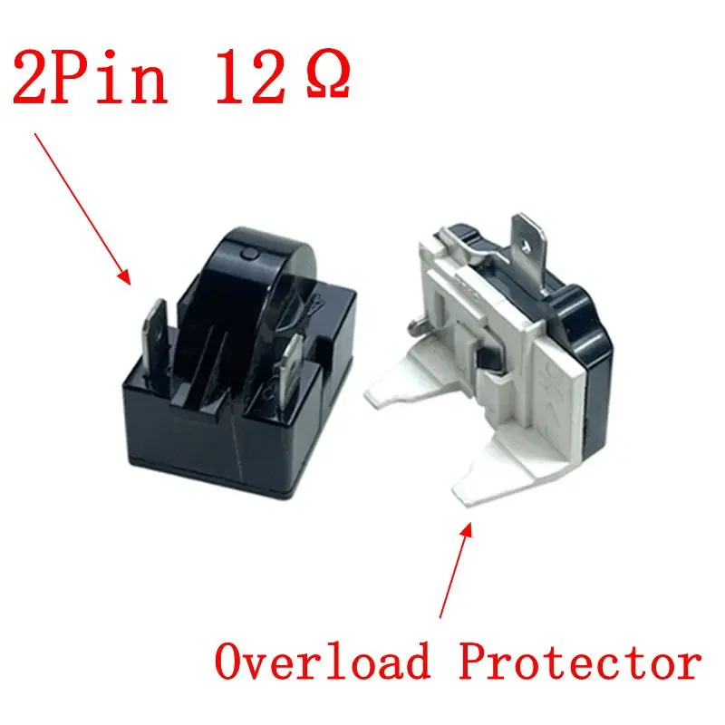 1set 2Pin 12Ω PTC Starter Relay Compressor for Refrigerator Fridges Freezer Butterfly protector Coolers Accessories