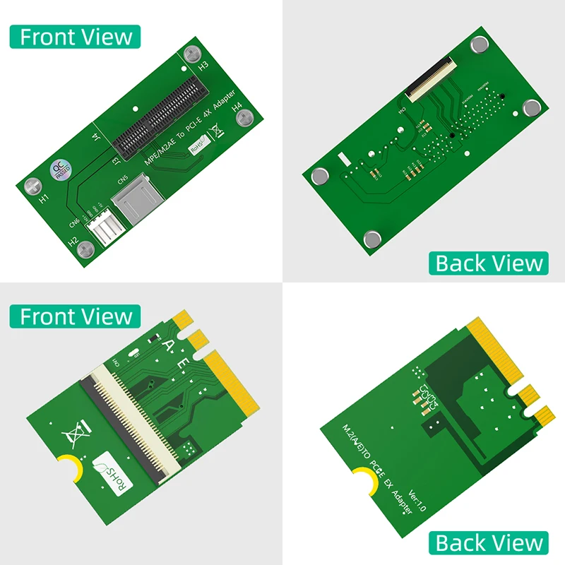 NOWOŚĆ Adapter karty M.2 Key A/E do PCI Express X4 + USB 2.0 z szybkim przedłużaczem FPC 4-pinowy zasilacz do PC