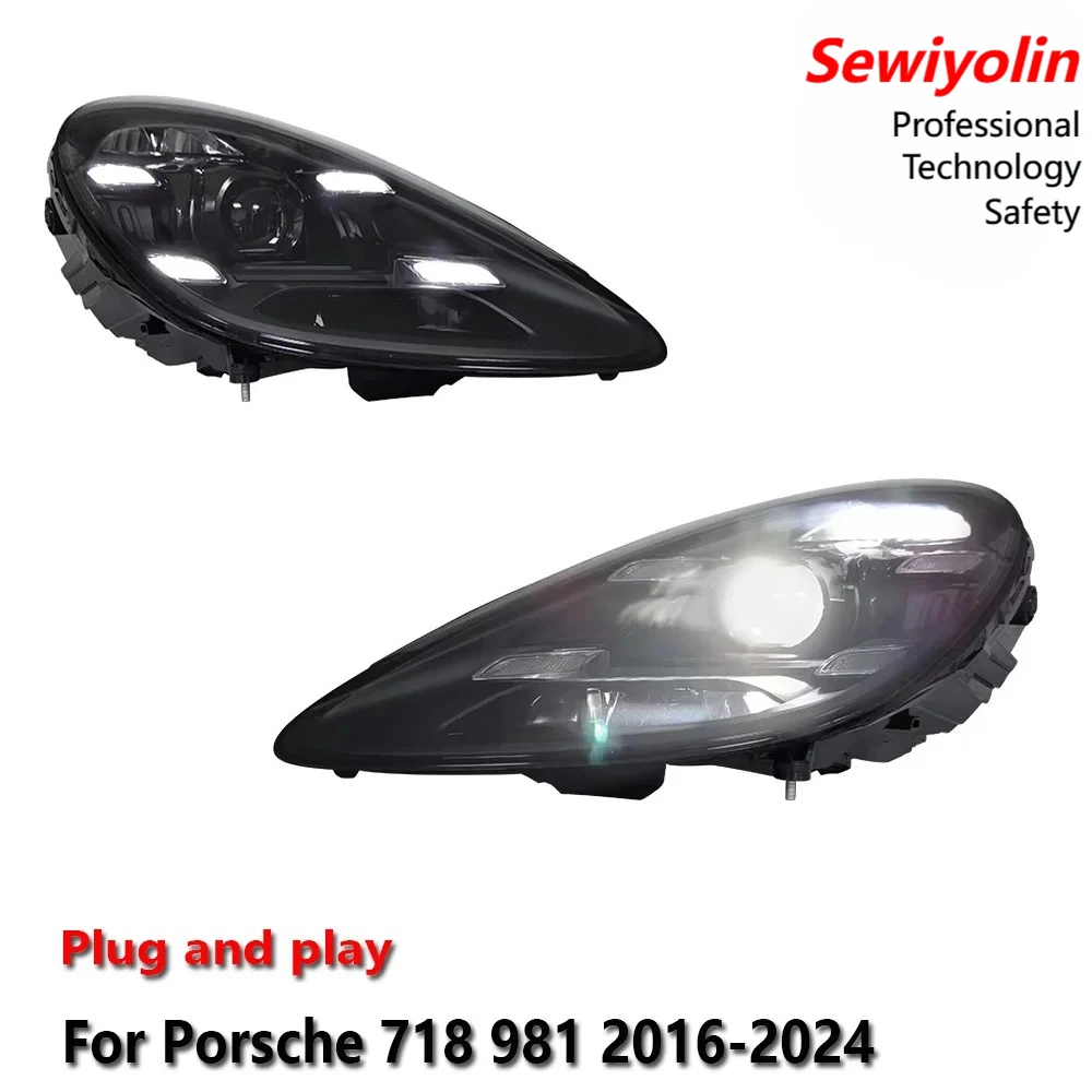 

Car LED Headlight Assemblies For Porsche 718 982 982C 2016-2024 DRL Brake Turn Signal Lamp Plug and Play