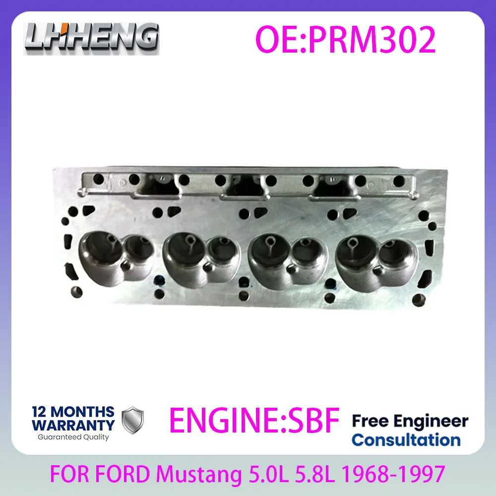 Engine cylinder head assembly For Ford Mustang F-150 F-250 SBF 302 V8 GAS P302 P351 1968-1997 5.0L 5.8L 5.0 L T PRM302 PRM351