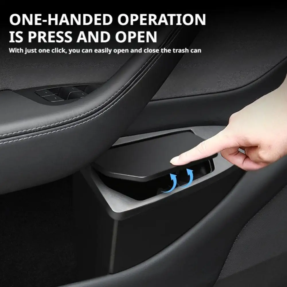 Rear Central Control Garbage Bin Car Door Storage Box For Tesla Model Y Juniper 2021-2025 Multifunctional Garbage Can Car A D1C3
