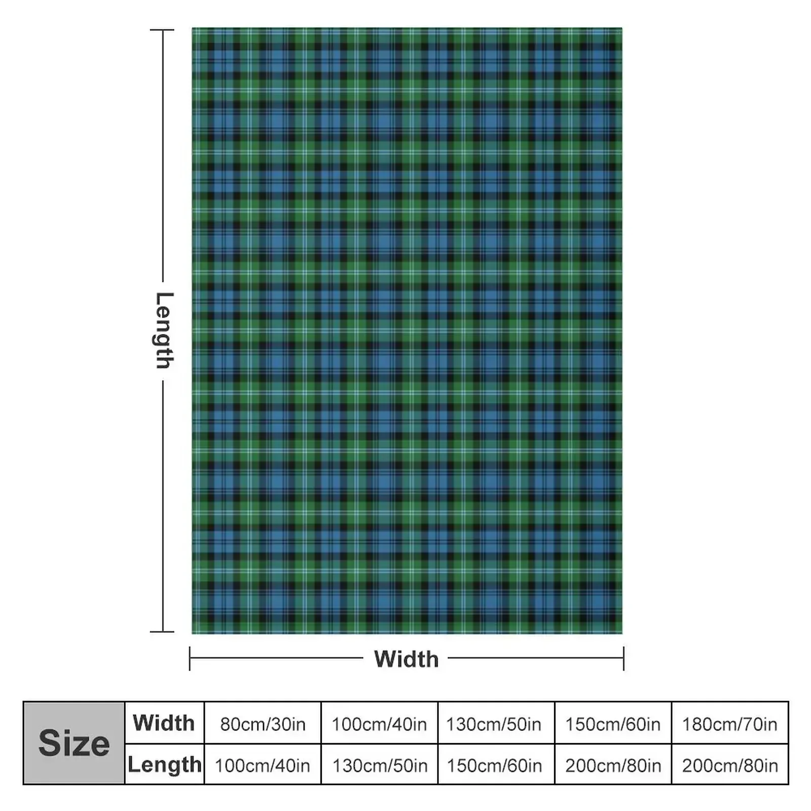 Lyon Tartan Pattern Blue and Green Plaid Throw Blanket Kid'S Warm anime Polar Blankets