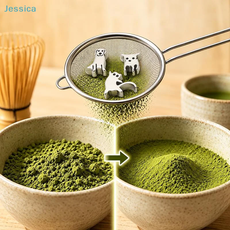 〔S〕1/2/3Pcs Stainless Steel Animal Shape Matcha Sifter Fine Mesh Anti Caking Tea Tool Accessories For Home Tea Cafe Matcha Prep
