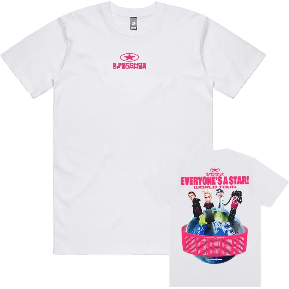 الجميع جولة عالم النجوم 2026 بلايز 5 ثوان من الصيف الفرقة موضة تي شيرت القطن س الرقبة الرجال/النساء تيز الملابس الجرافيك