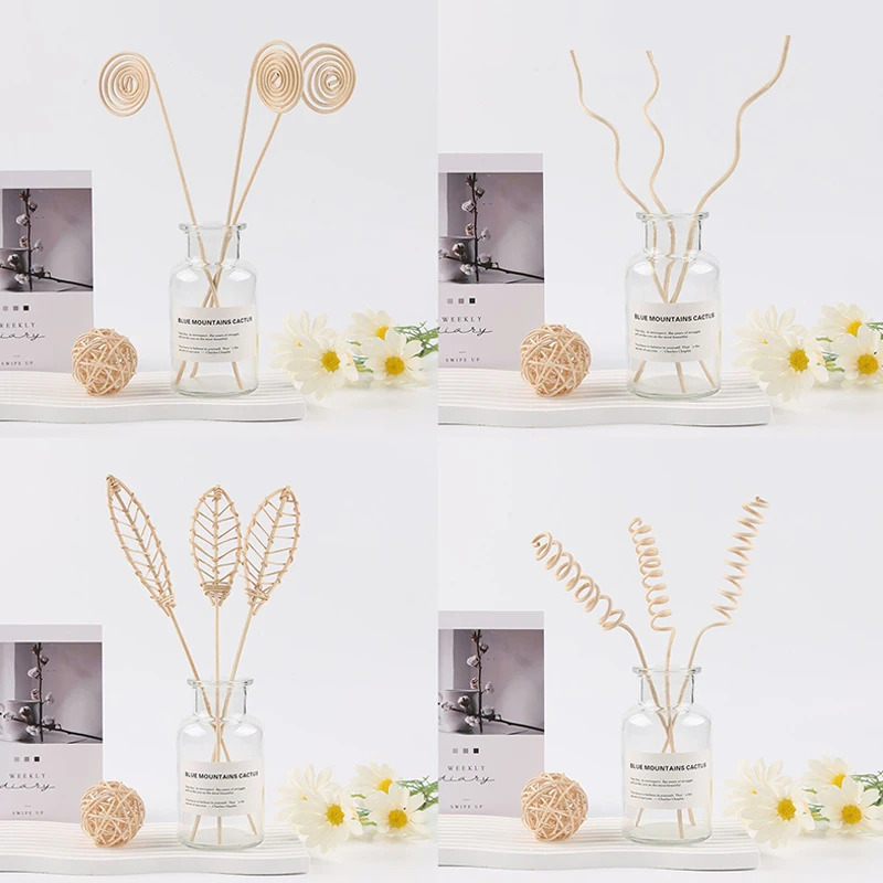 5pcs Aromatherapy Sticks Natural Reed Fragrance Aroma Oil Diffuser Vine Aroma Volatile Stick Leaf Shaped Diffuser Sticks