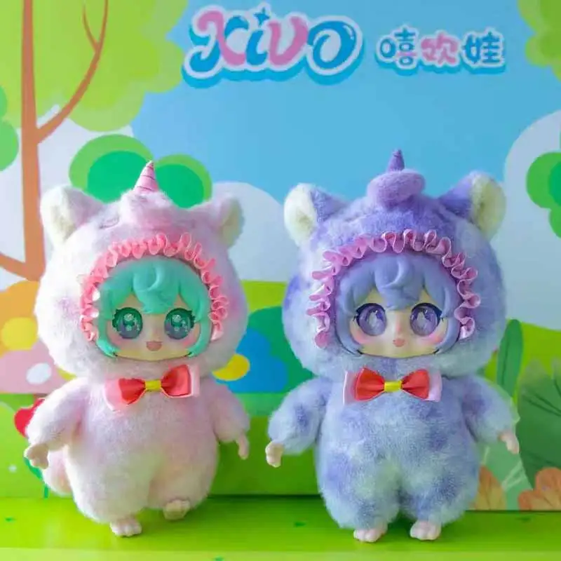 XIVO Mochii الملونة يونيكورن سلسلة صندوق أعمى لطيف الفينيل الوجه دمية النوم رفيق ألعاب من نسيج مخملي سطح المكتب زخرفة فتاة مفاجأة هدية