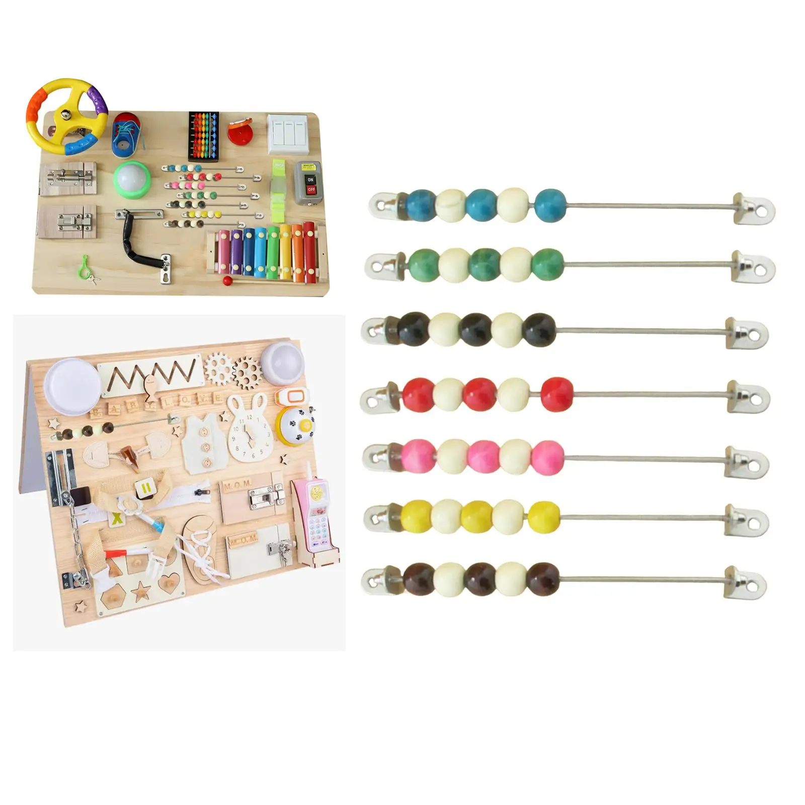 Busy Board DIY Accessories Sensory Board Abacus Beads for Boys Girls Baby