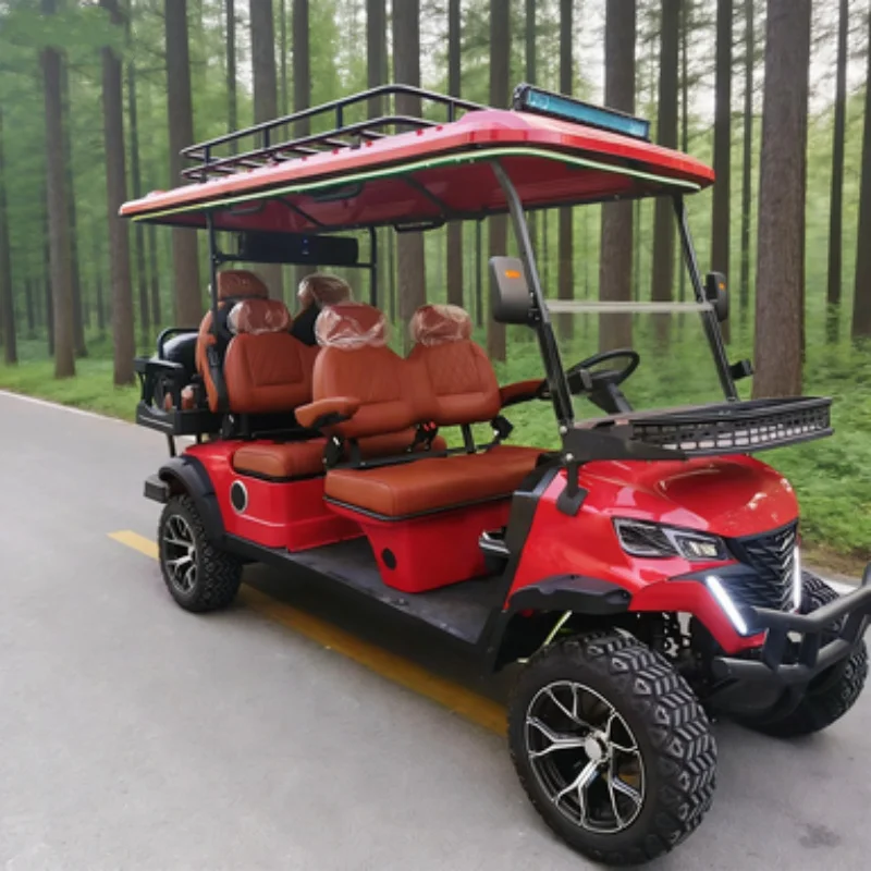 High Quality Golf Long Range Lithium Battery Electric Golf Cart With Sound Bar Off-Road Tires Front Bumper Seat With Headrest