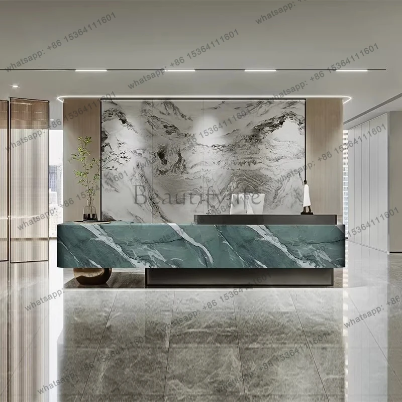 Simple Modern Company Reception Desk High-end Lobby Premium Sense checkout page