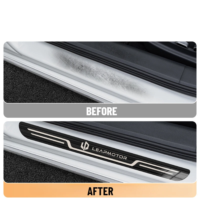 For Leapmotor T03 C10 C11 2024 Accessory Stainless Door Sill Kick Scuff Plate Guard Pedal Protector Trim Step Cover Car Styling 3