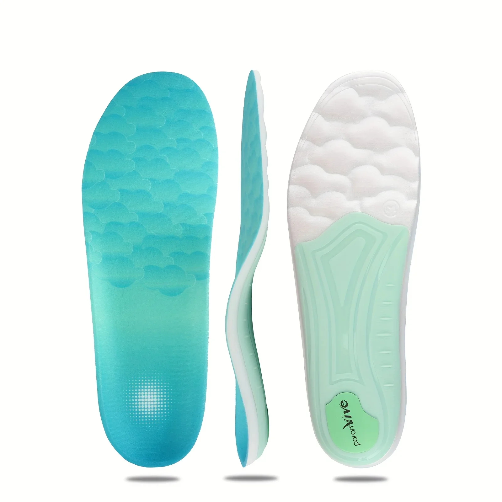 Lightweight Running Sport Insoles Super Cushioned EVA Insoles Arch Support Shock Absorption Breathable for Sports Shoes