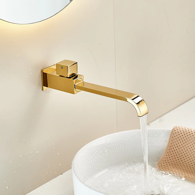 

Садовый смеситель Смеситель для раковины в стене Смеситель для раковины в ванной комнате Золотая латунь с одним отверстием Смеситель для раковины с одной ручкой Одиночные краны для холодной воды