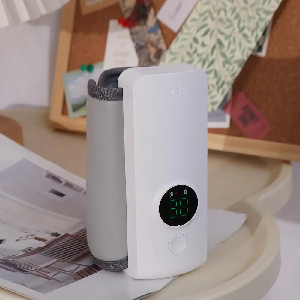 USB 충전식 아기 젖병 워머 6단계 온도 조절 우유 히터 온도 표시 기능이 있는 안전한 아기 젖병 히터