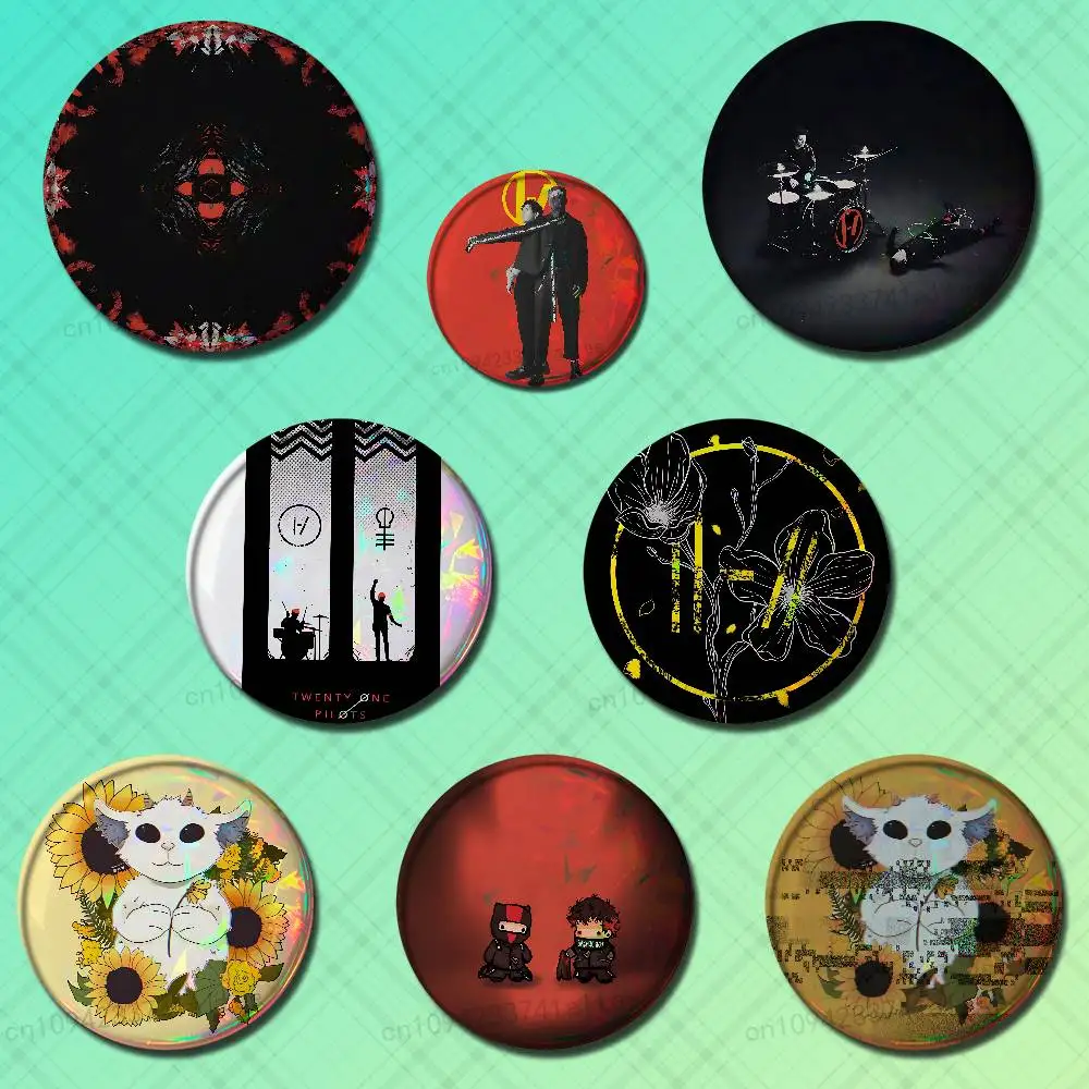 

T-Twenty One P-Pilots Band Badges 75mm 58mm 44mm 32mm 25mm Brooch Backpack Hat Enamel Pins Accessories Toys Gifts