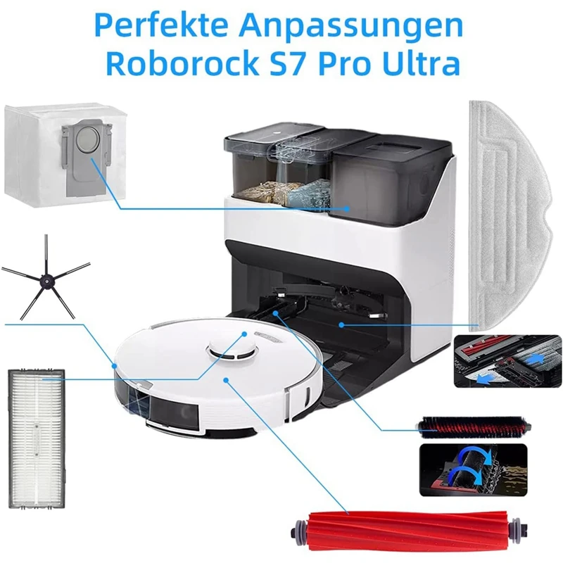 Voor Roborock S7 Maxv Ultra S7 Pro Ultra G10 Robot Stofzuiger Accessoires Belangrijkste Side Brush Hepa Filter Mop Onderdelen