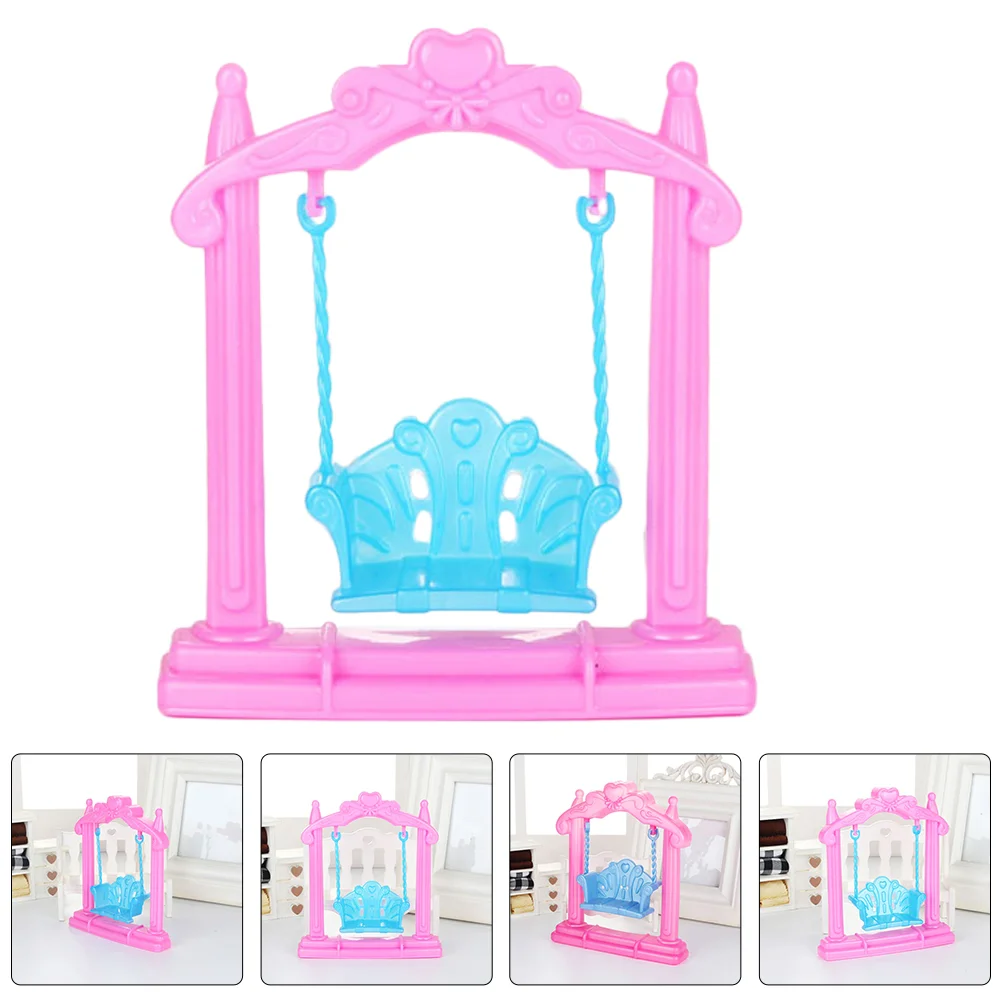 

Simulation Mini Swing Toy House Dollhouse Miniature Decor The Pink Plastic Accessories