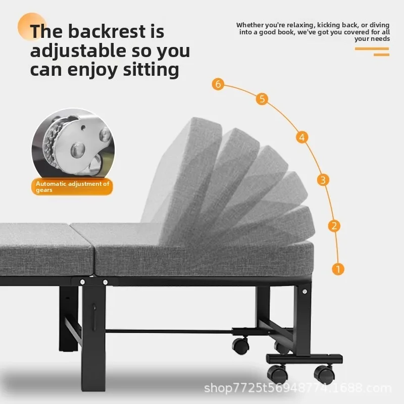 Nap Folding Single Bed Lounge Chair Office Portable Companion Bed Adult Rest Hospital Lounger Office Recliner Single Folding Bed