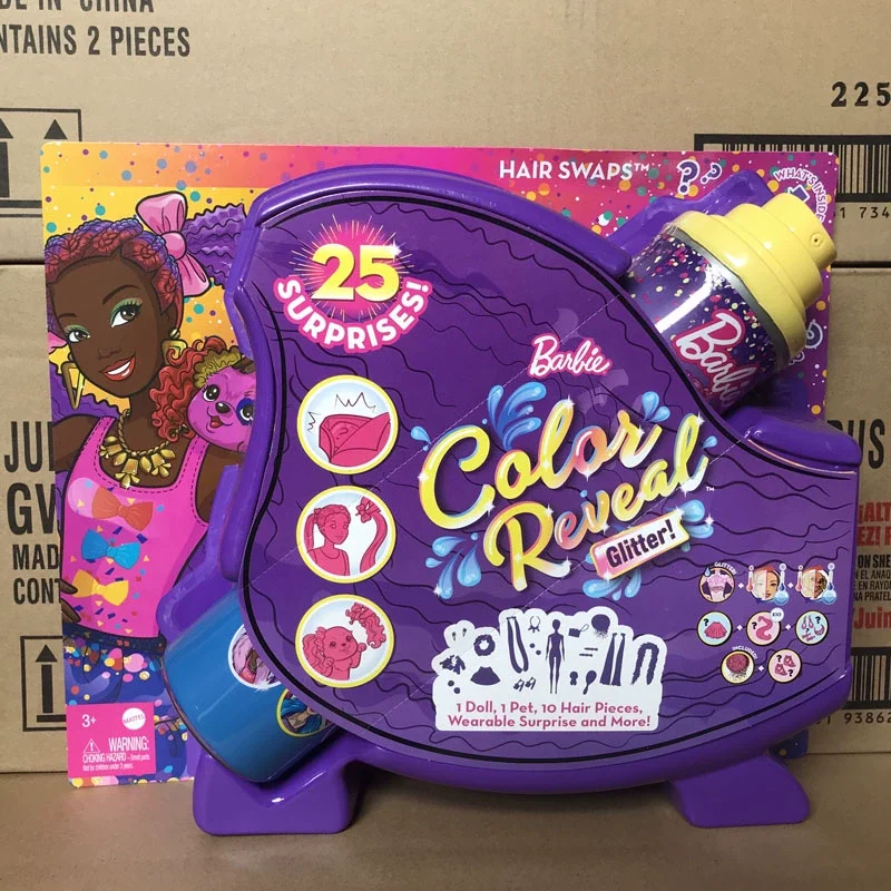 original-barbie-hair-swaps-doll-color-reveal-glitter-hairstyle-set-waterable-surprise-hair-pieces-girls-toys-clothes-accessories