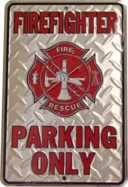 Firefighter Parking Only Embossed Metal Novelty Parking Sign SP80010 - 8