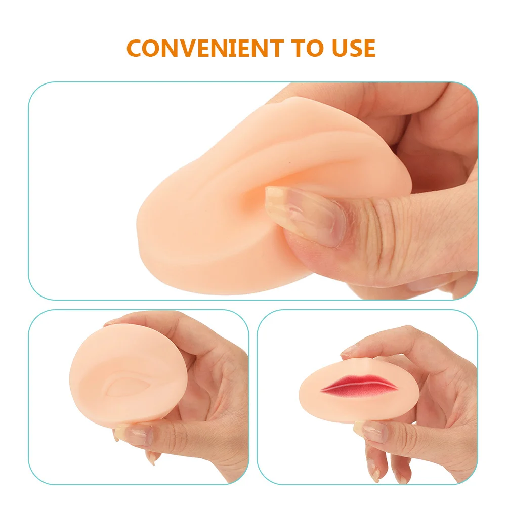 

1Set 3D Eye Lip Makeup Practice Board Realistic Silicone Skin for Eyebrow Training Reusable Soft Comfortable Supplies