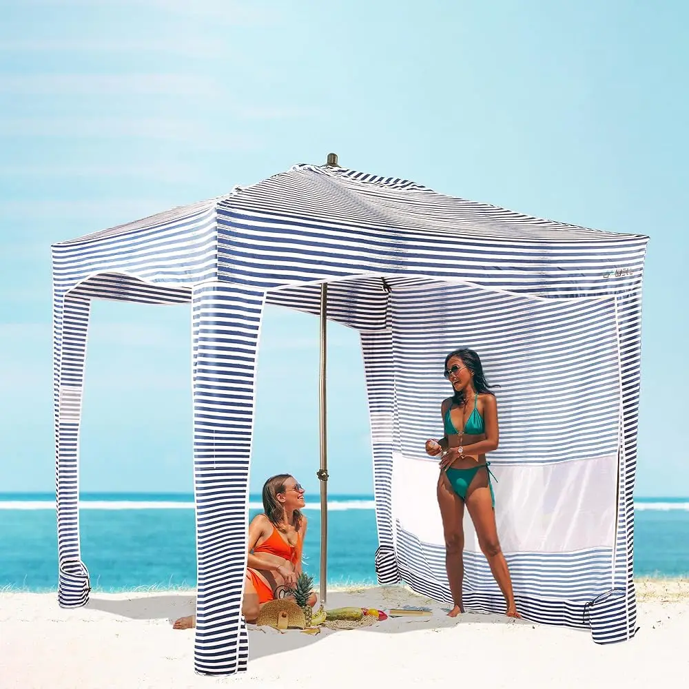 

Beach Tent Easy Set Up Canopy Sun Shelter Cool Cabana Shade With Upf 50+Uv Protection Portable Beach Umbrella Outdoor Sunwall