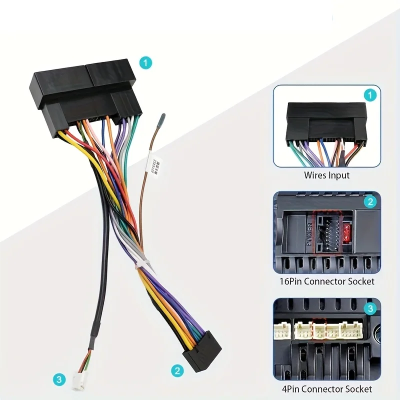 

Car Stereo Radio lSO Cable Adapter For Hyundai IX25 KX25 for KIA K2 low-end 16pin Android Multimedia Player Auto Accessories