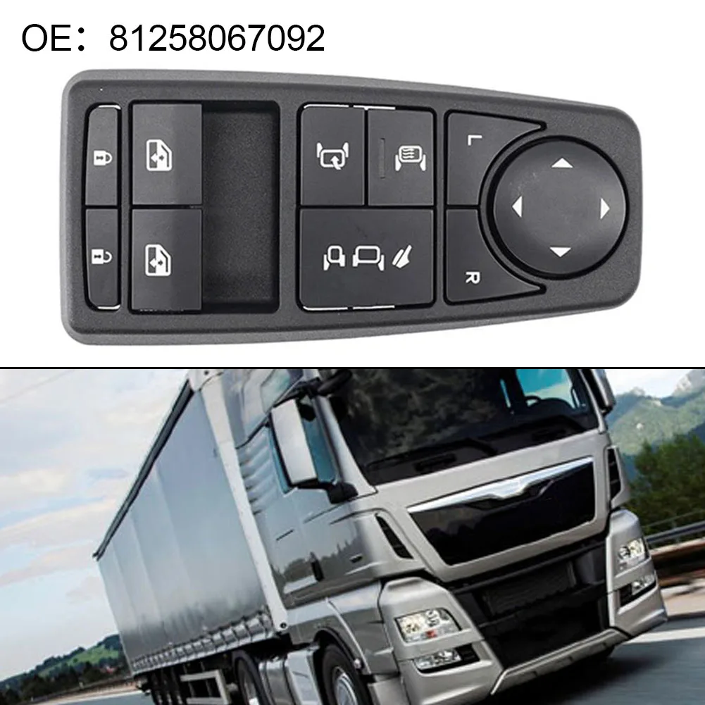 81258067092 For MAN TGL TGM Truck  For TGS TGX Electric Power Window Control Switch Button ABS Black Anti-corrosion, Wear-resist