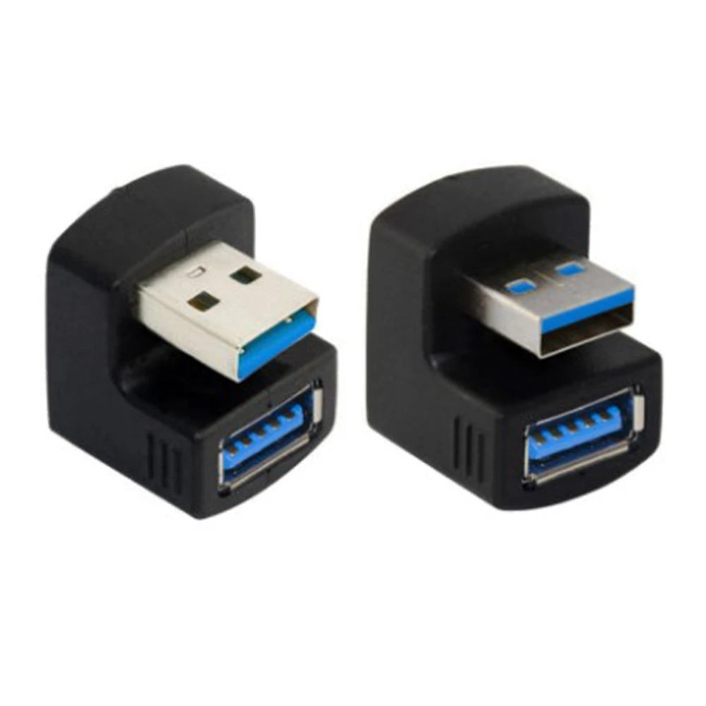 USB 2.0 3.0 Adapter 90° Male to Female Coupler Plug Plug Left Angle and Right Angle