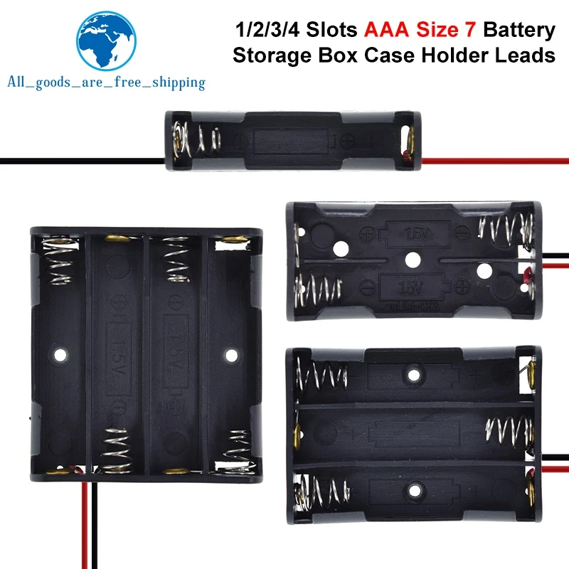 1/3PCS AAA Size 7 Battery Storage Box Case Holder Leads With 1 2 3 4 Slots Container Bag DIY Standard Batteries Charging image 6