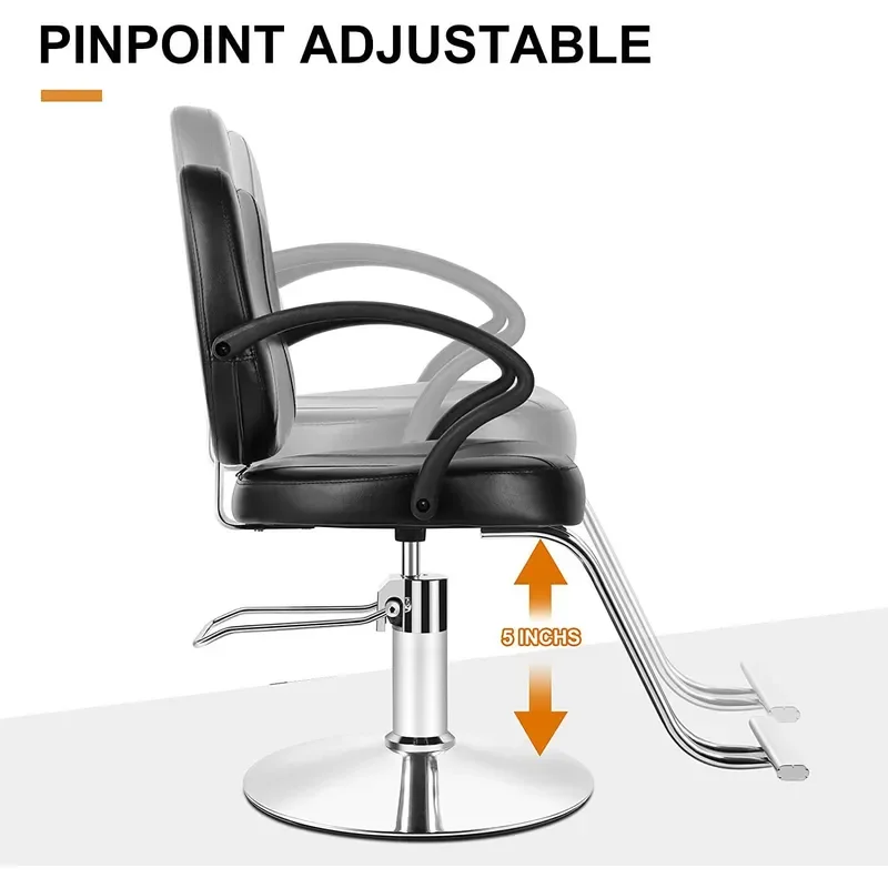Professional Hydraulic Barber Chair Reclining Swivel Salon Seat Comfortable PU Leather Styling Furniture for Hairdresser Shop
