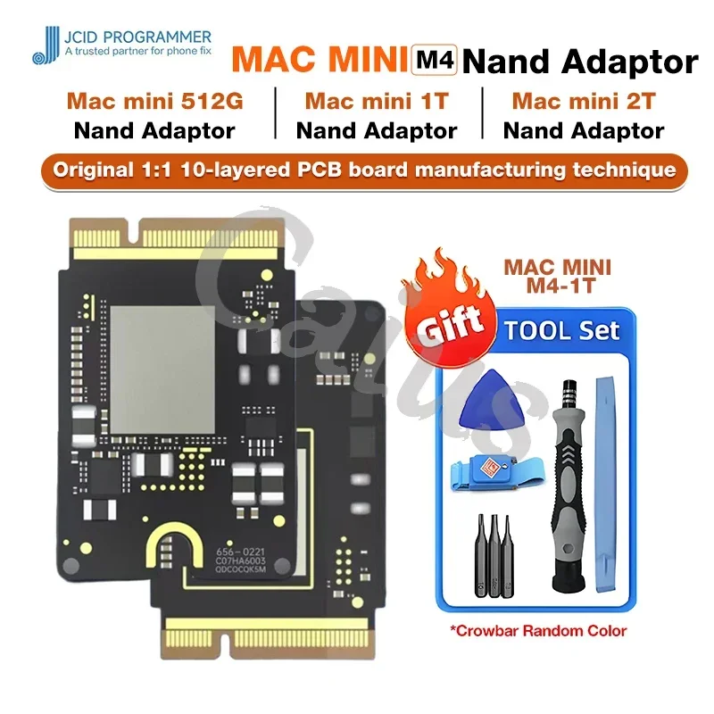 JCID جديد M4 Mac Mini SSD قرص صلب داخلي 2 تيرا بايت/1 تيرا بايت 10 طبقات PCB محرك الحالة الصلبة لترقية MAC MINI عالية السعة M4 SSD