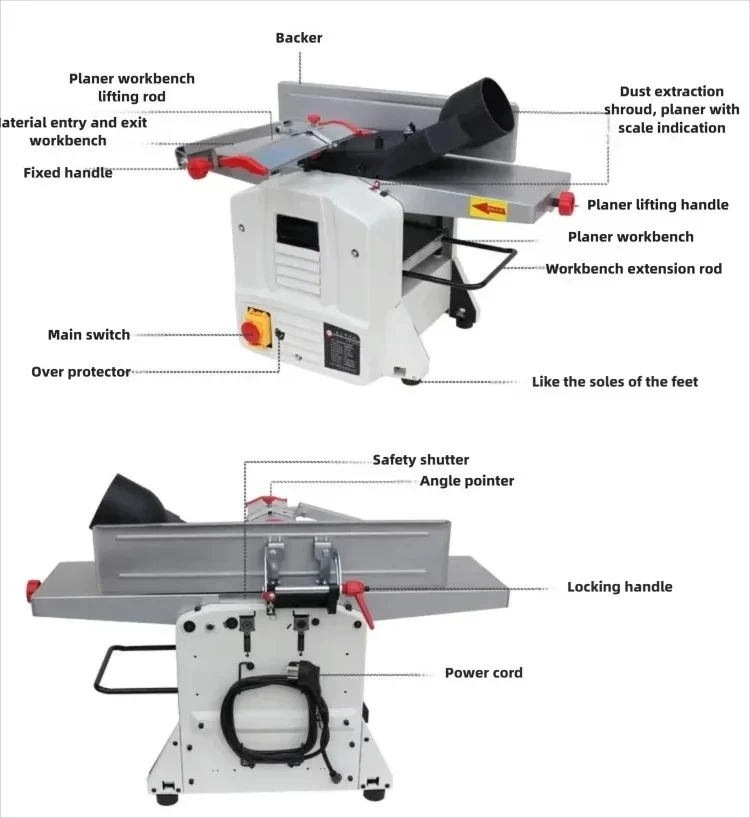 Bestselling Industrial Electric Wood Planer Hardwood Surfacer 6 Inch Wood Surface Planing Machine