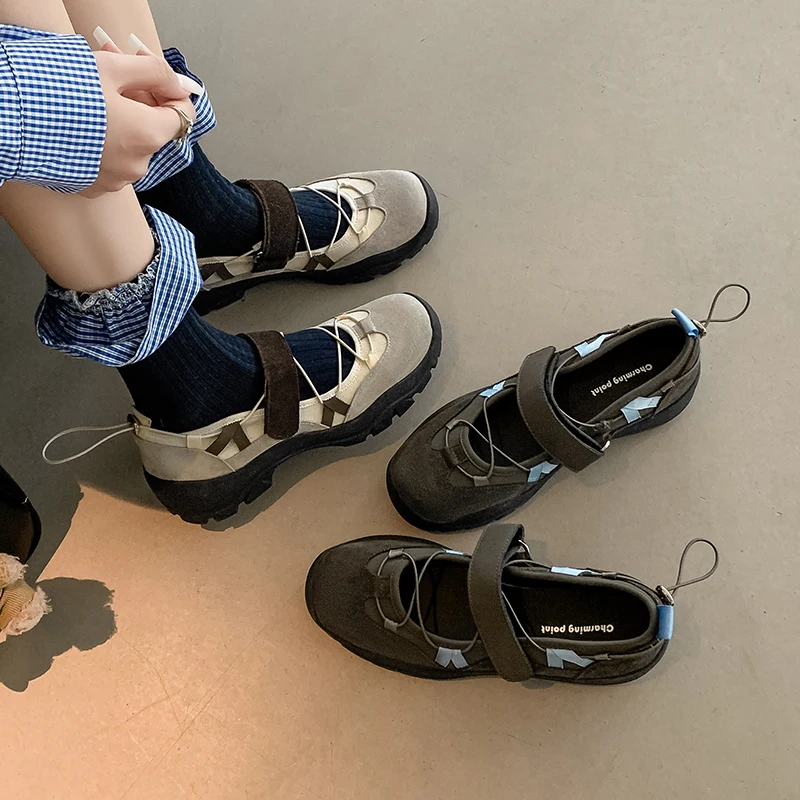 

2025 New Women Ballet Flats Casual Loafers Ladies Mary Janes Thick Soloe Platform Shoes Woman Sports Sneakers Flat Espadrilles