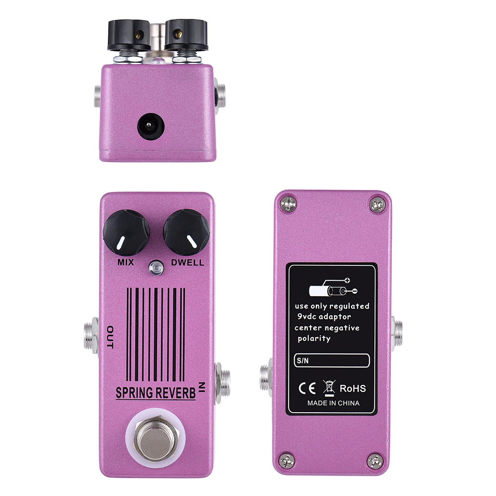 MOSKY Spring Reverb Mini Single Guitar Effect Pedal True Bypass Guitar Parts Guitar Accessories Purple Color