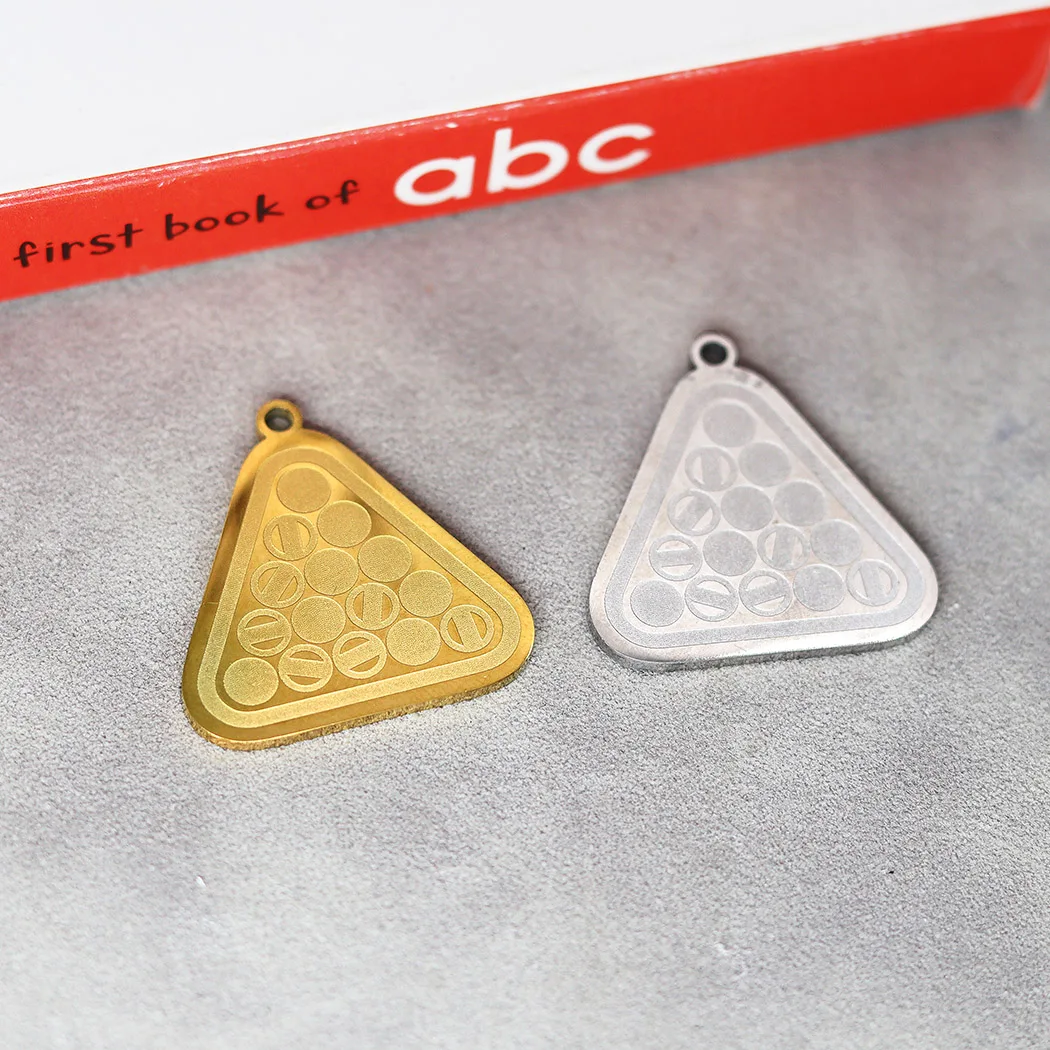 2PCS Classic Geometric Triangle Stainless Steel Pendant Charms For Jewelry Making Craft Trendy Necklace Earrings Accessories