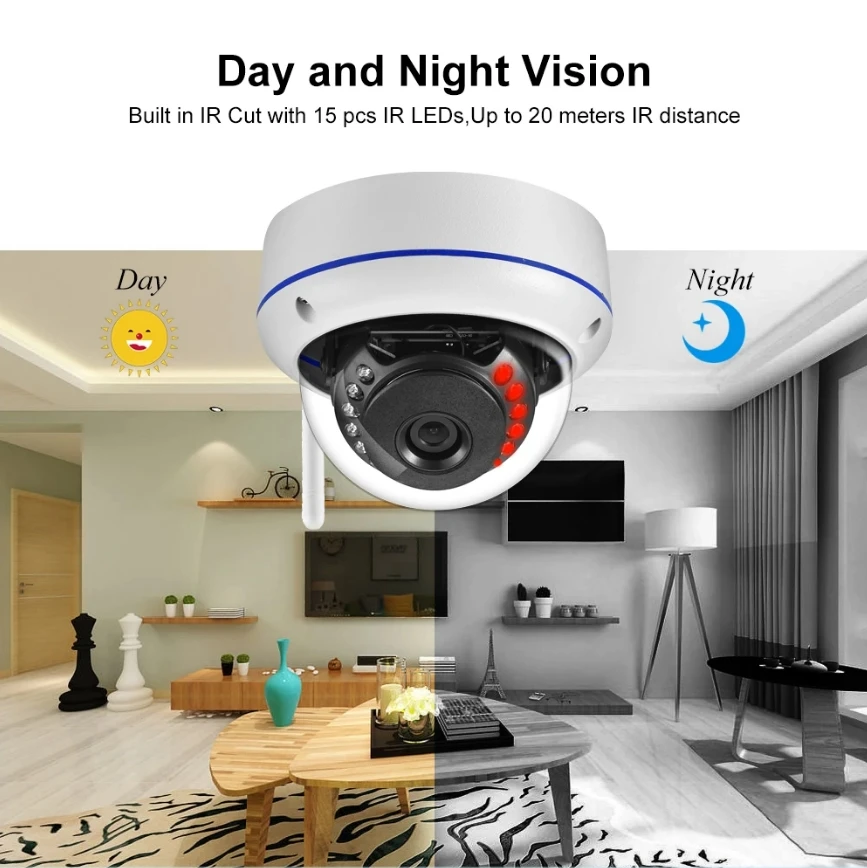 3MP 8CH Indoor Wireless Dome Security Camera System 4CH Wireless CCTV System Nvr Kit 4CH Wifi Security Dome Camera Kit