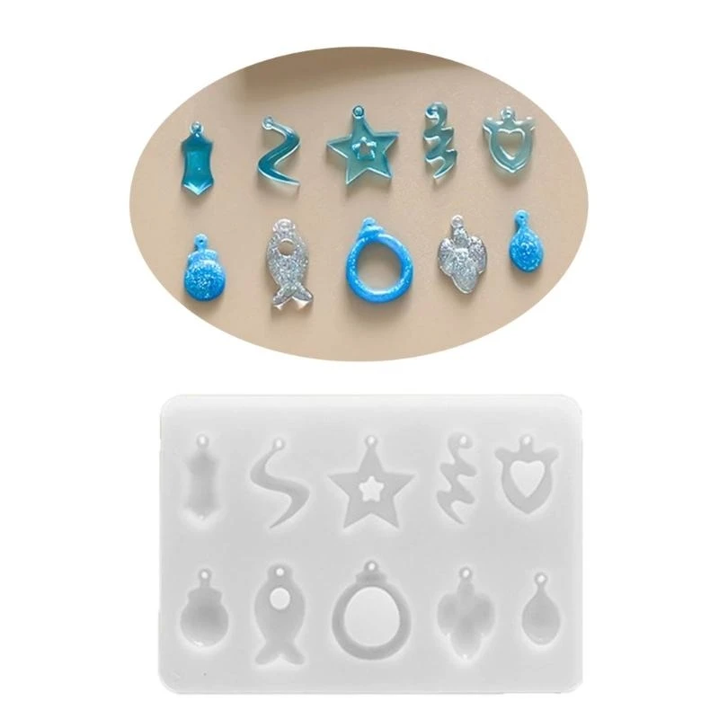  Earrings Silicone Mold Ear Drop Crystal Epoxy Resin Mould Irregular DIY Dangle Earring Jewelry Making Tools for Party
