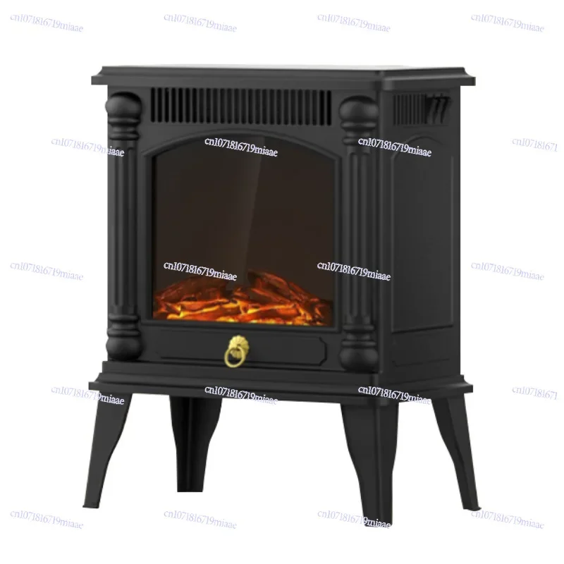 

Household Fireplace Heater 3D Simulation Flame Fast Heating Electric Heater Baking Stove European Retro Heater