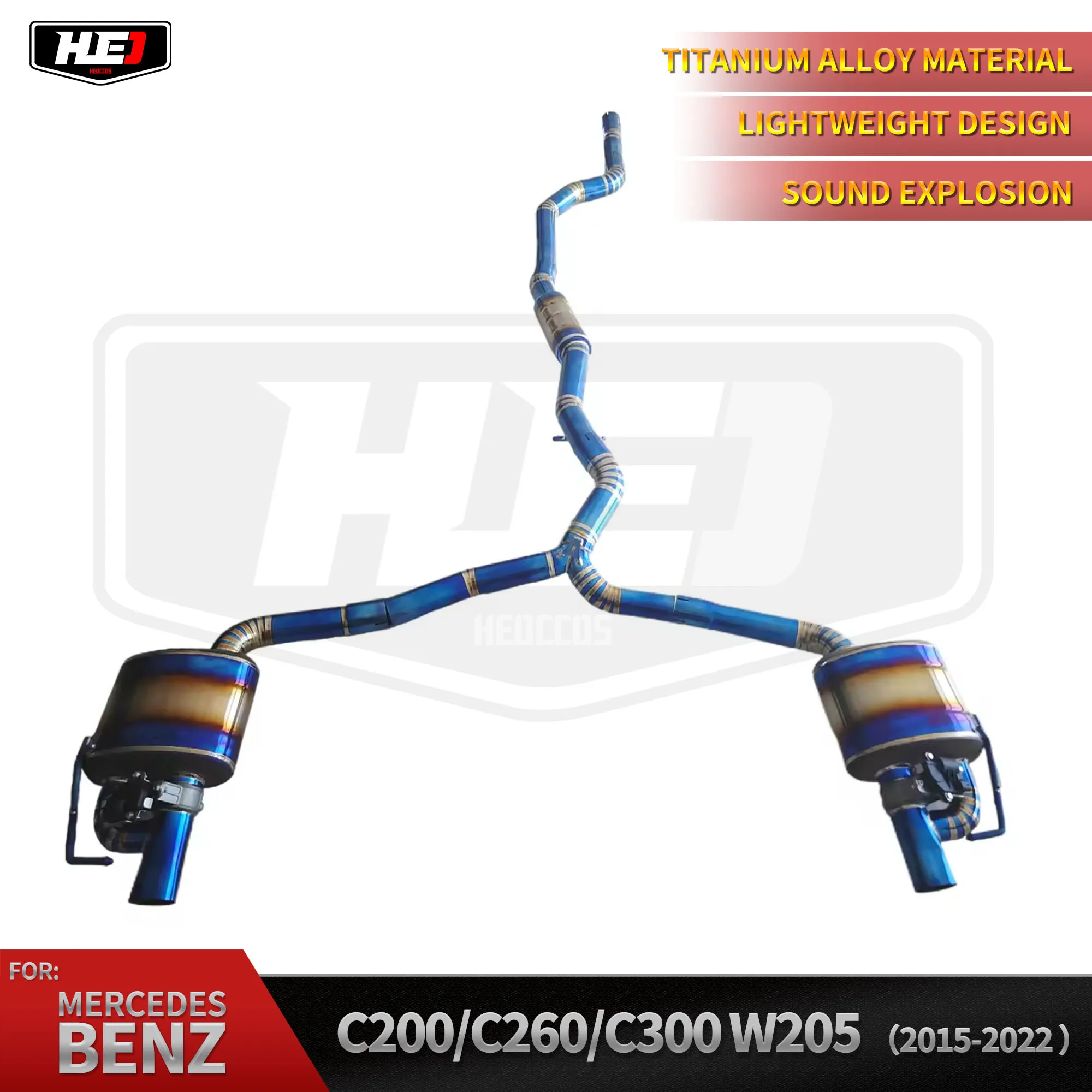 

HEO For Mercedes Benz C200 C260 C300 W205 2015-2022 Titanium Alloy Valve Performance Exhaust Catback Muffler Electronic Valve