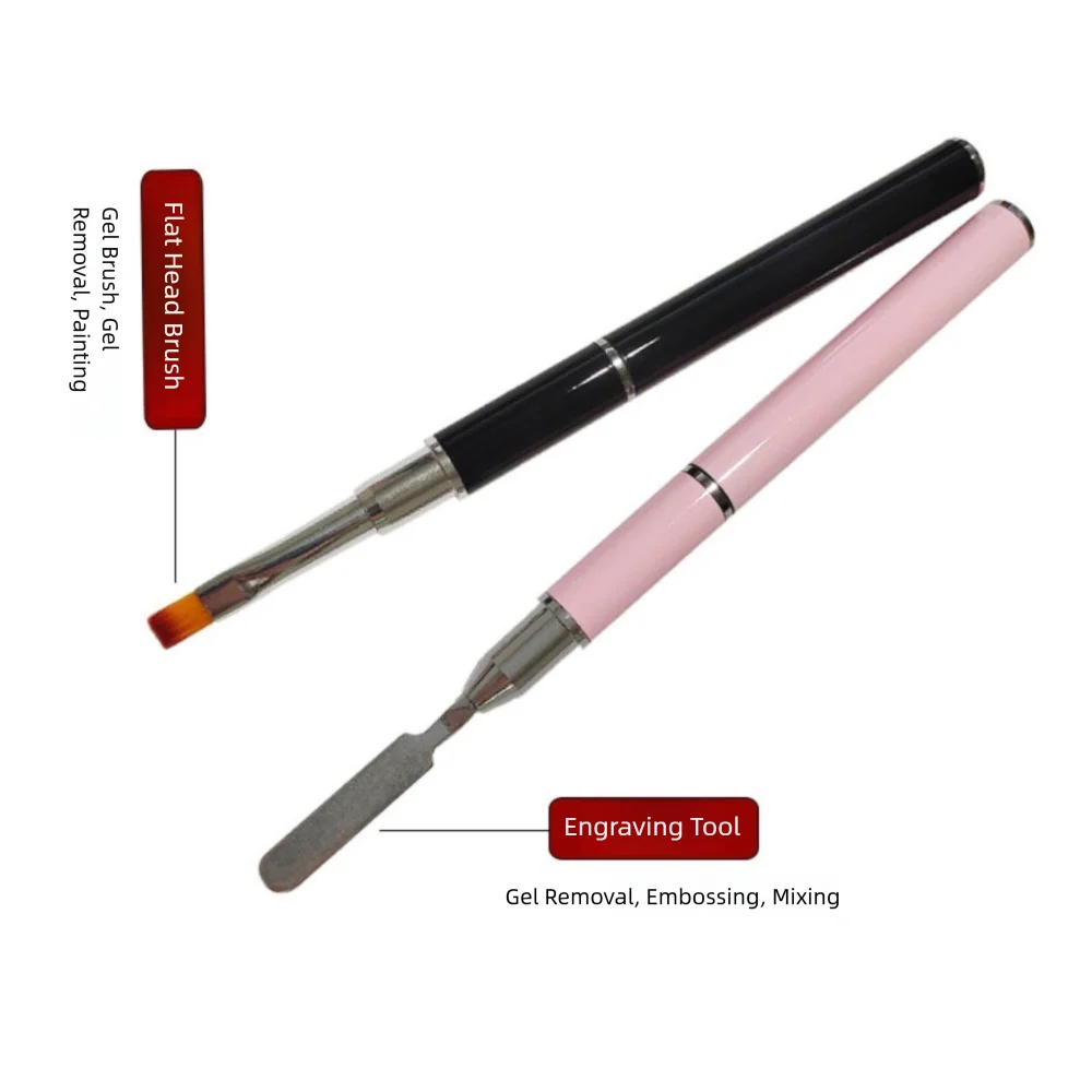 Durable 2 IN 1 Gel Brush & Picker Dual Ended Portable Dual Ended Gel Nail Brush Nail Brush and Spatula